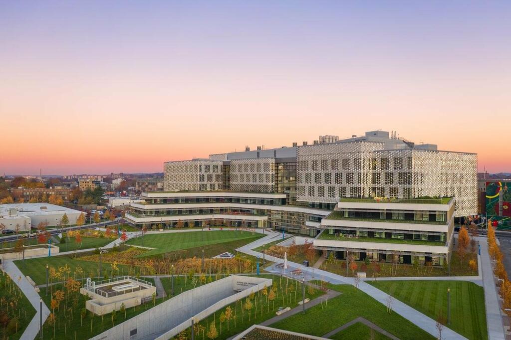 green roof amenity space on education building